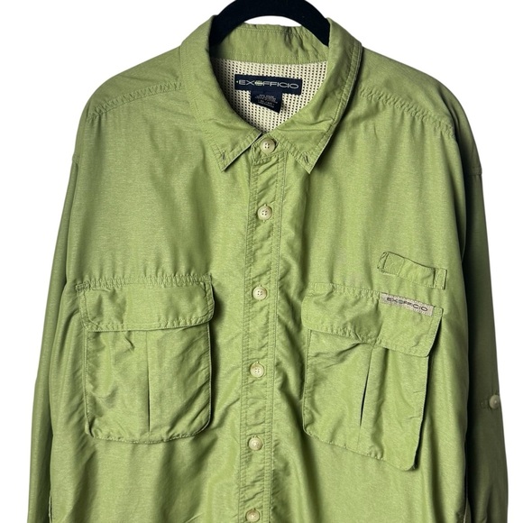 Exofficio Moss Green Buttonup Outdoors Camping Hiking Fishing Men’s XL - Picture 3 of 12